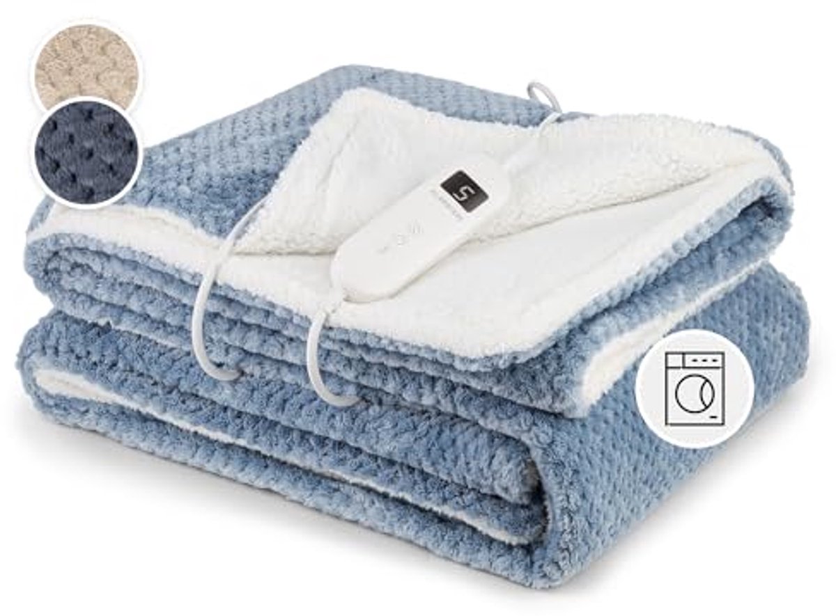 XL Elektrische Cuddle Dekentje met Automatische Uitschakeling – Dubbelzijdig Verwarmd, 180 x 130 cm, Machine Wasbaar