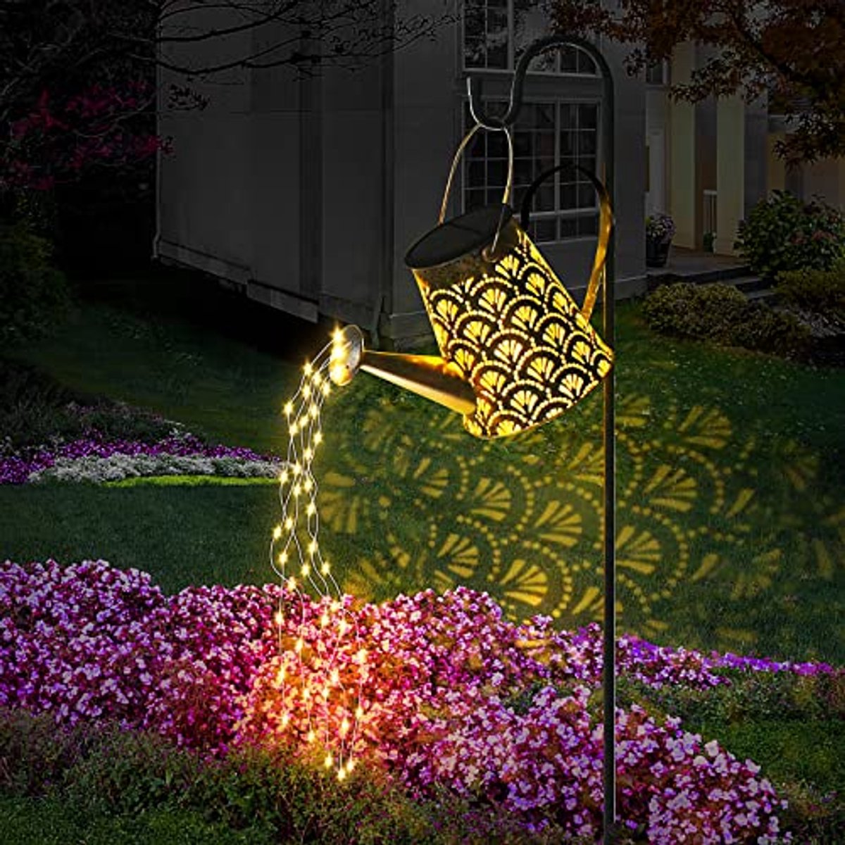 Zonne-energie Tuin Gieter met Lichtketting - Waterdichte Tuindecoratie voor Buiten