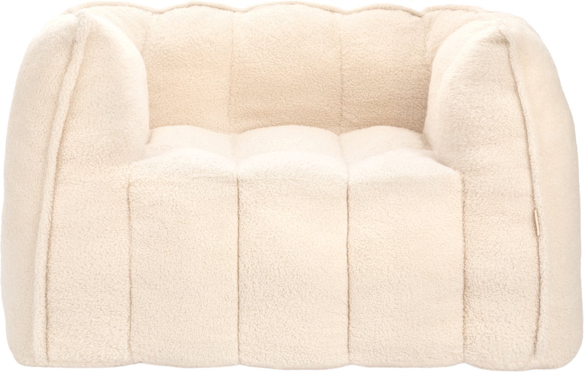 Babiem® Ella - Kinderfauteuil - Tijdloos & Stijlvol Design - Kinderstoel - Kinderzetel - Vanaf 1 Jaar - 75x57x50 cm - Peuterstoeltje - Beige Teddy Stof
