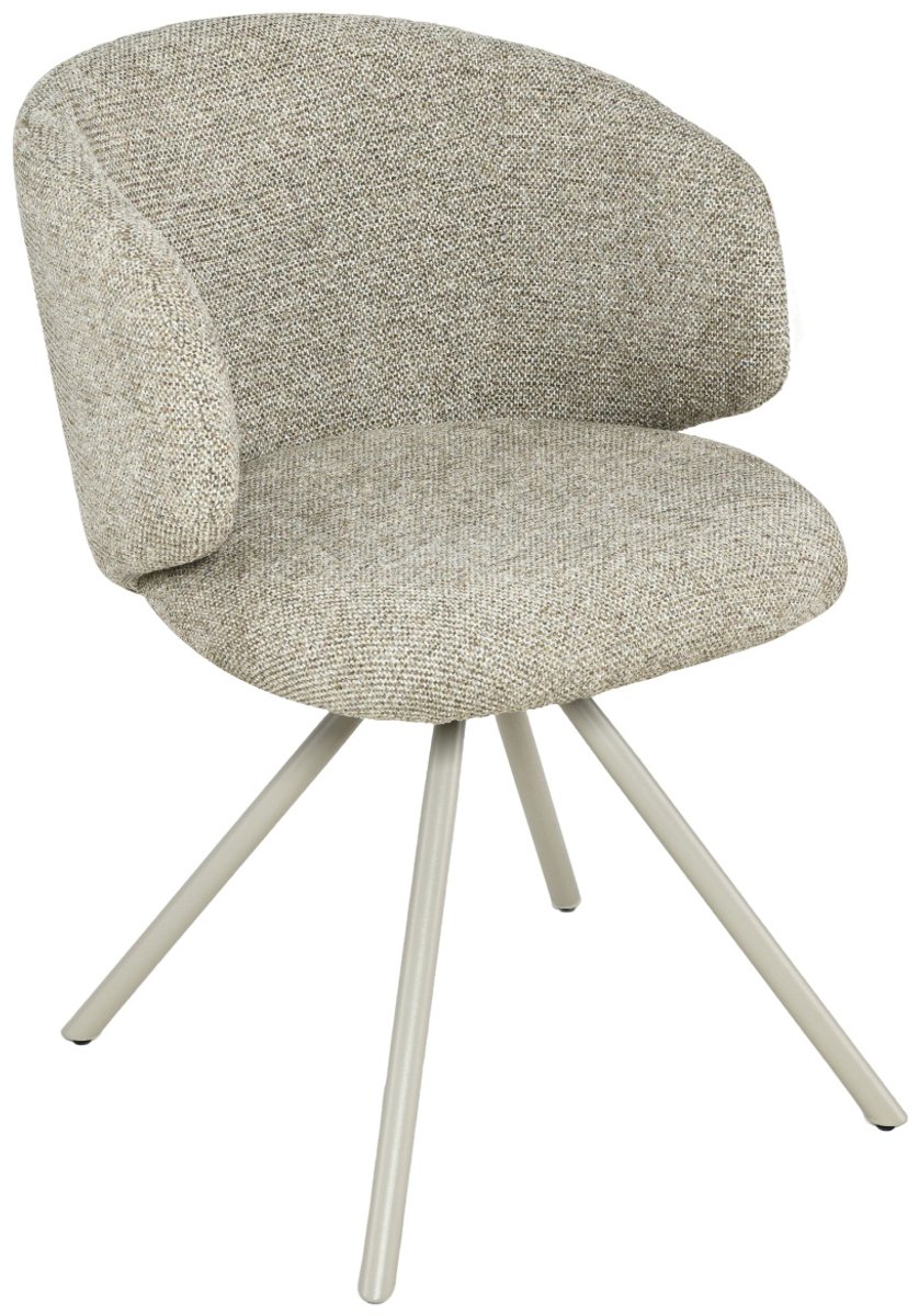 DÉJA Living Eetkamerstoel Sueca - Taupe Stof - Draaibaar - Set van 2