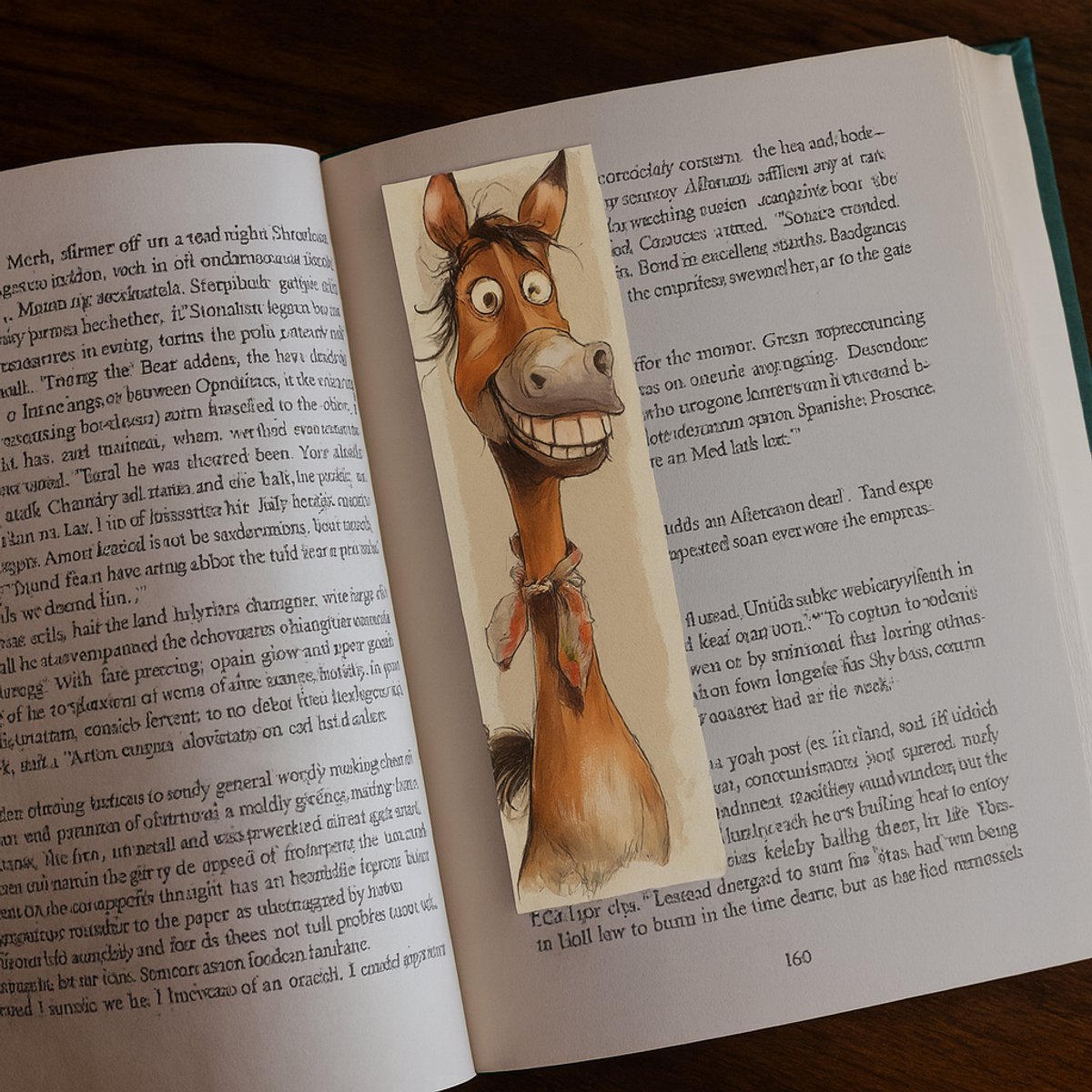 Boekenlegger Paard - Bladwijzer - 15 x 4 cm - Dubbelzijdig bedrukt - Stevig karton - Voor de lezende paardenliefhebbersc