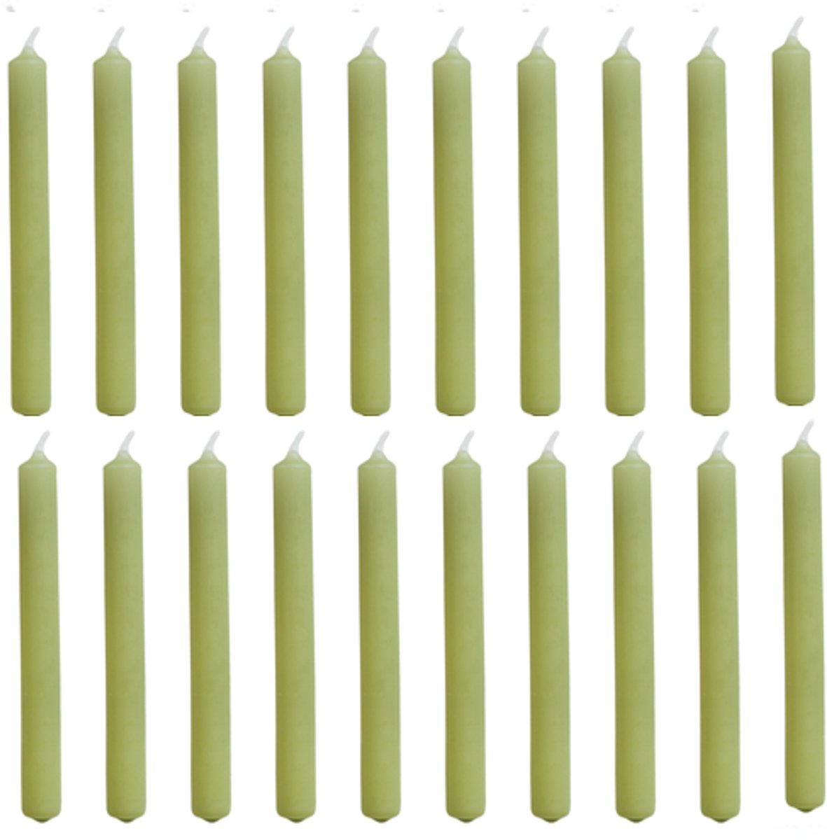 Rustik Lys Potloodkaarsen - Extra smal - 1,2 cm - Olijfgroen - Klein - 20 stuks - 1,2 x 10cm