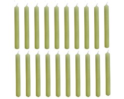 Rustik Lys - Potloodkaarsen - Extra smal - 1,2 cm - Olijfgroen - Klein - 20 stuks - 1,2 x 10cm
