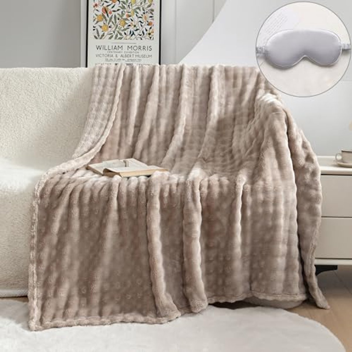 Zachte Pluizige Deken 450 g/m² | Multifunctionele Beddeken voor Elk Seizoen | Superzacht en Comfortabel (lichtcamel, 100 x 160 cm)