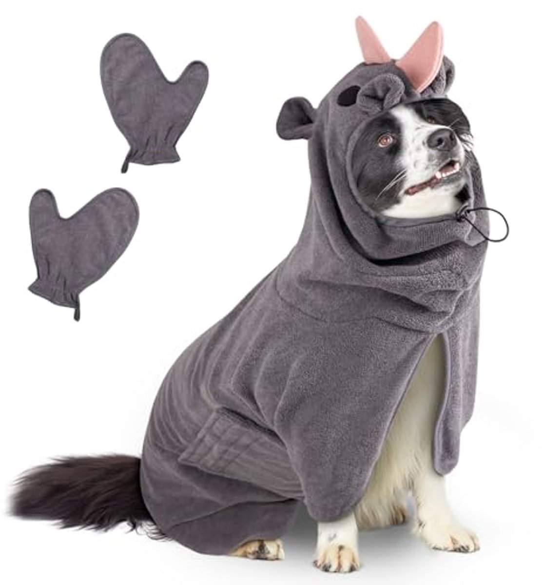 Badjas voor honden van microvezel - Zachte handdoek voor het drogen na het zwemmen