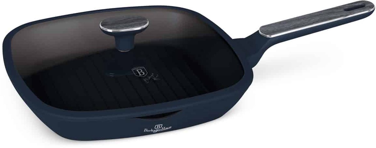 Berlinger Haus 8374 - Grillpan met deksel - 28 cm - Deep Sea Collection