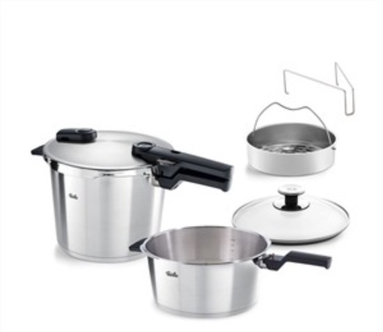 Fissler Vitaquick® Premium Snelkookpan Set 6L + 3,5L - met Inzet – Geschikt voor Inductie
