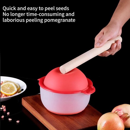 Granaatappelschiller, siliconen granaatappelpitverwijderaar, pulpscheider, keukenfruitschiller, geschikt voor het schillen van fruit, groenten en granaatappels (19,5*14cm, rood) — afbeelding 3