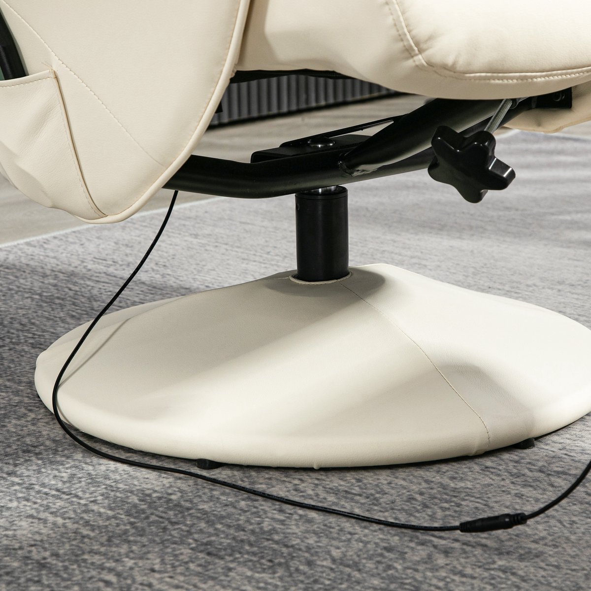 Afbeelding 2 van HOMCOM Massage Relaxfauteuil 76x81x105 cm Crème Wit