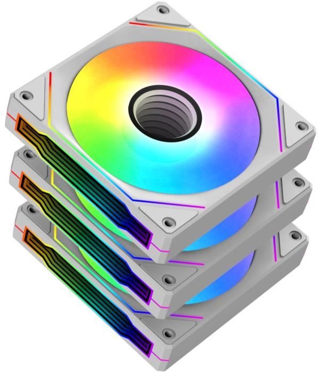 Pakket van 3 ventilatoren - XIGMATEK Infinity G20A - 120 mm - Voor pc-behuizing - Wit