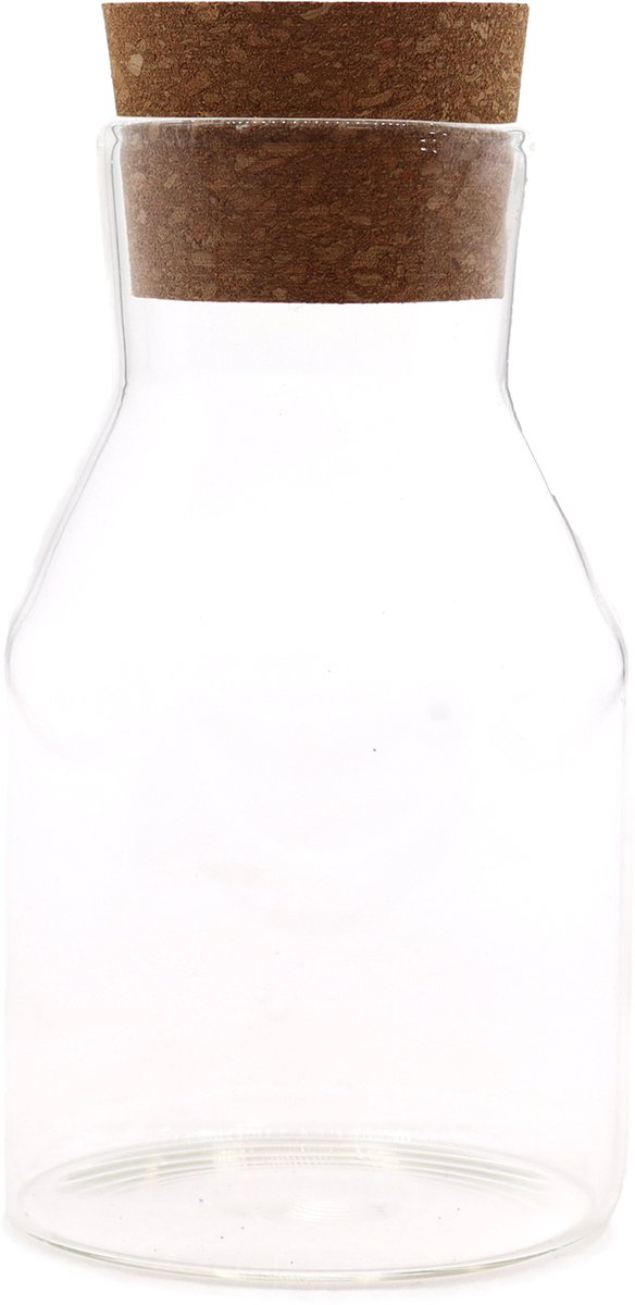 Cottage Kurk Glazen Pot - Helder - 15cm
