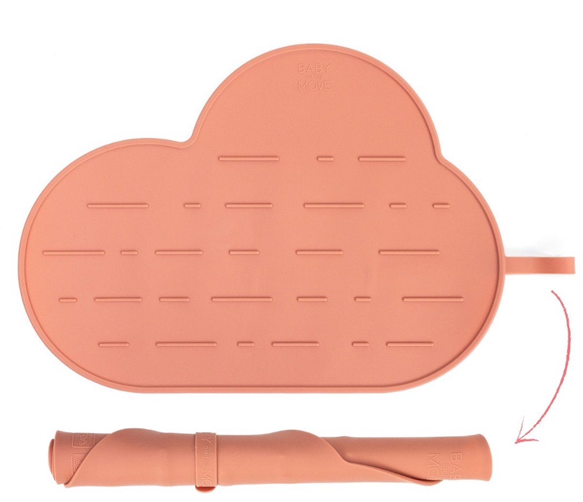 Owego - Yummy Mat - 2in1 Placemat & druipmat - Oprolbaar & meeneembaar - Vaatwasbestendig - Stofafstotend - Bloom