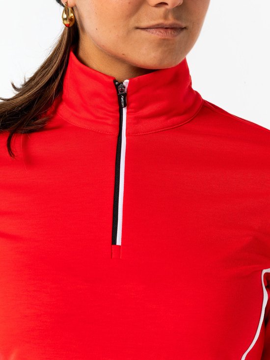 FALCON - Jenita Ski Pullover - Pull de ski zippé pour femme - Rouge