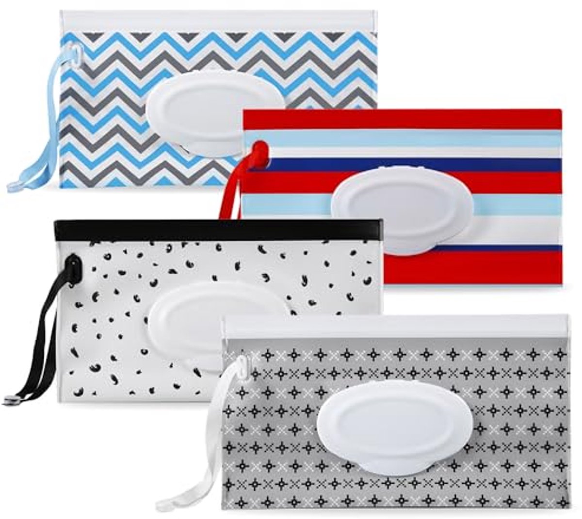 Image of 4 Pack Baby Veeg Dispenser – Hervulbare Draagbare Doekjes Houder voor Gemak in de Verzorging