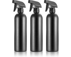 3 stuks lege spuitfles, nevelverstuiver, navulbare waterspuitfles, 500 ml haarsprayfles voor huis en tuin - zwart