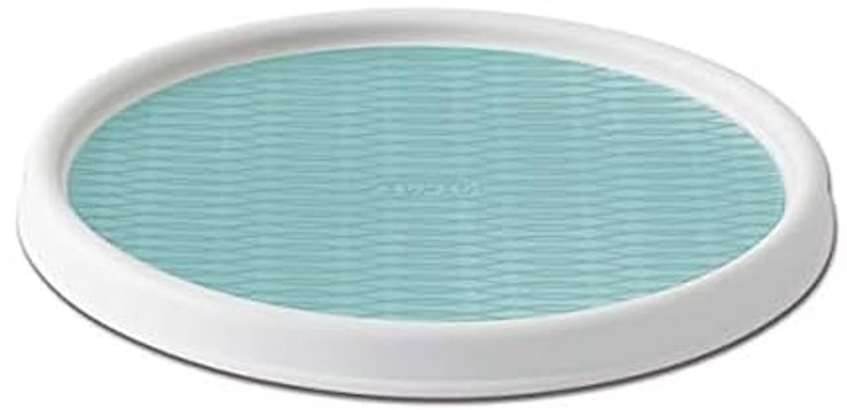 Non-Skid Lazy Susan Turntable 30,5 cm - Wit/Aqua
