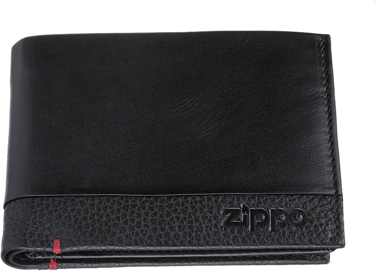 ZIPPO Kleine tasjes zwarte portemonnee van nappaleer