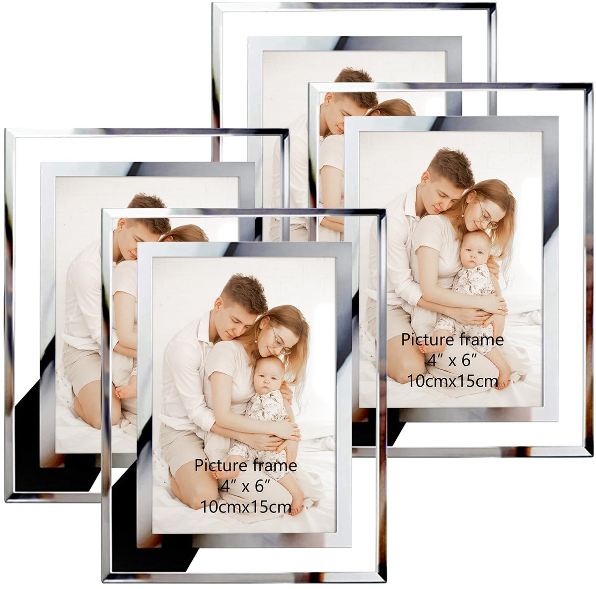 Ibenzoa Set van vier elegante glazen fotolijsten voor stijlvolle woondecoratie Transparant