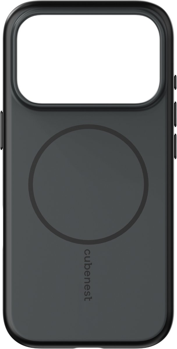 Cubenest iPhone 17 Pro matte hoesje - Magnetisch Hoesje - Schockproof hoesje - MagSafe-compatibel - Zwart