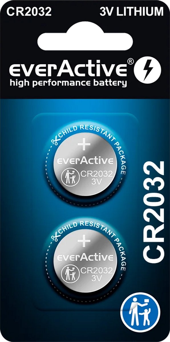 EverActive CR 2032 / CR2032 / DL2032 - 3V Knoopcel Batterij 2 Stuks