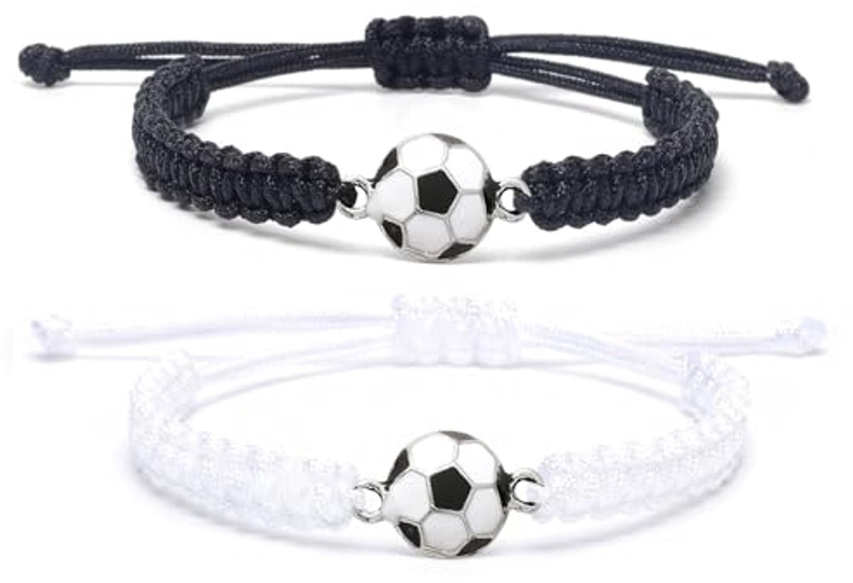Gevlochten Voetbalarmbanden voor Sportliefhebbers - Verstelbare Vriendschapsarmbanden als Cadeau