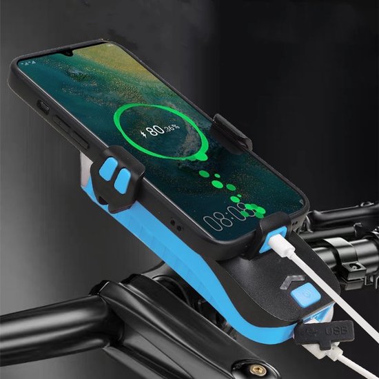 Fiets verlichting - Fiets Telefoonhouder - Fiets Smartphone Houder - 4000 mAh - Bel - Koplamp — afbeelding 2