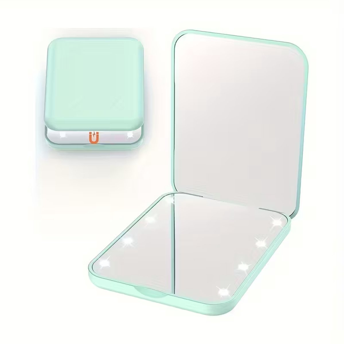 GEAR3000® make-up spiegel met verlichting - LED - 3x vergroting - compacte reis spiegel groen