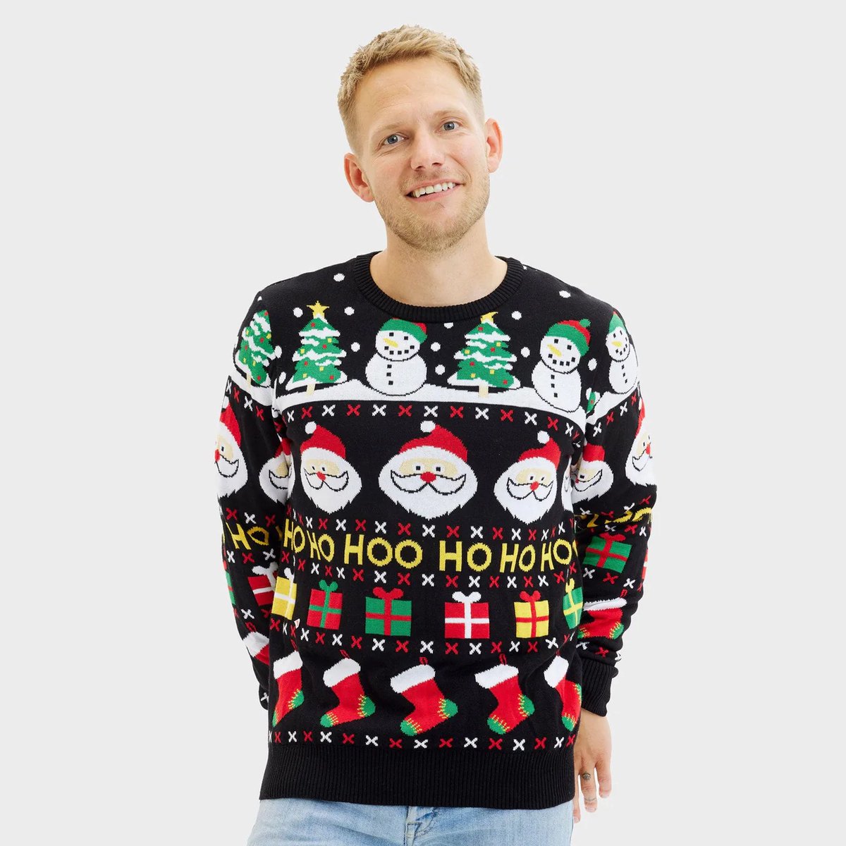Happy Seasons Foute Kersttrui Dames & Heren - Christmas Sweater "De Vrolijke Kersttrui" - 100% Biologisch Katoen - Mannen & Vrouwen Maat S
