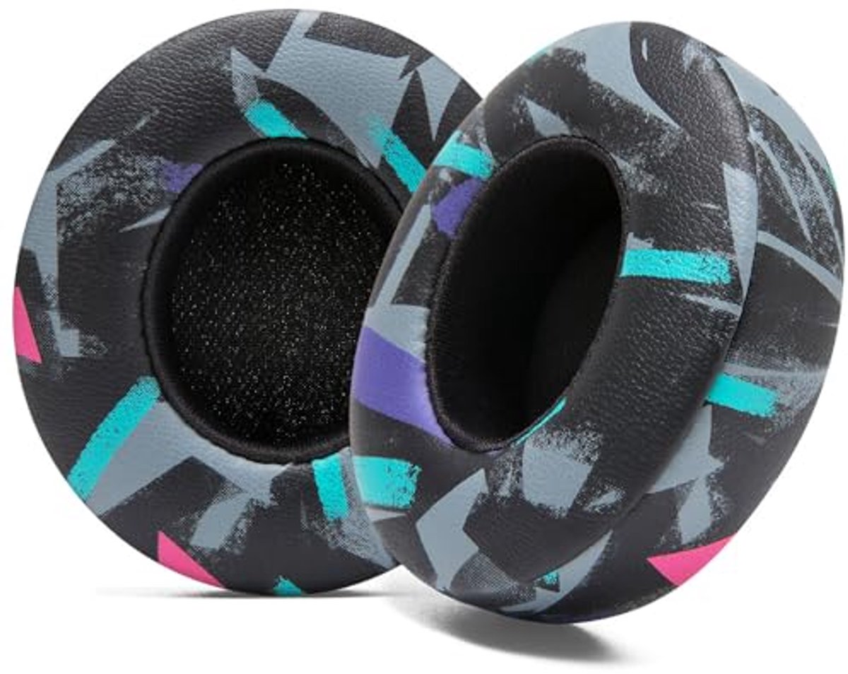 Verbeterde Vervangende Oorkussens voor Hoofdtelefoons - Comfort en Geluidsisolatie - 90's Black