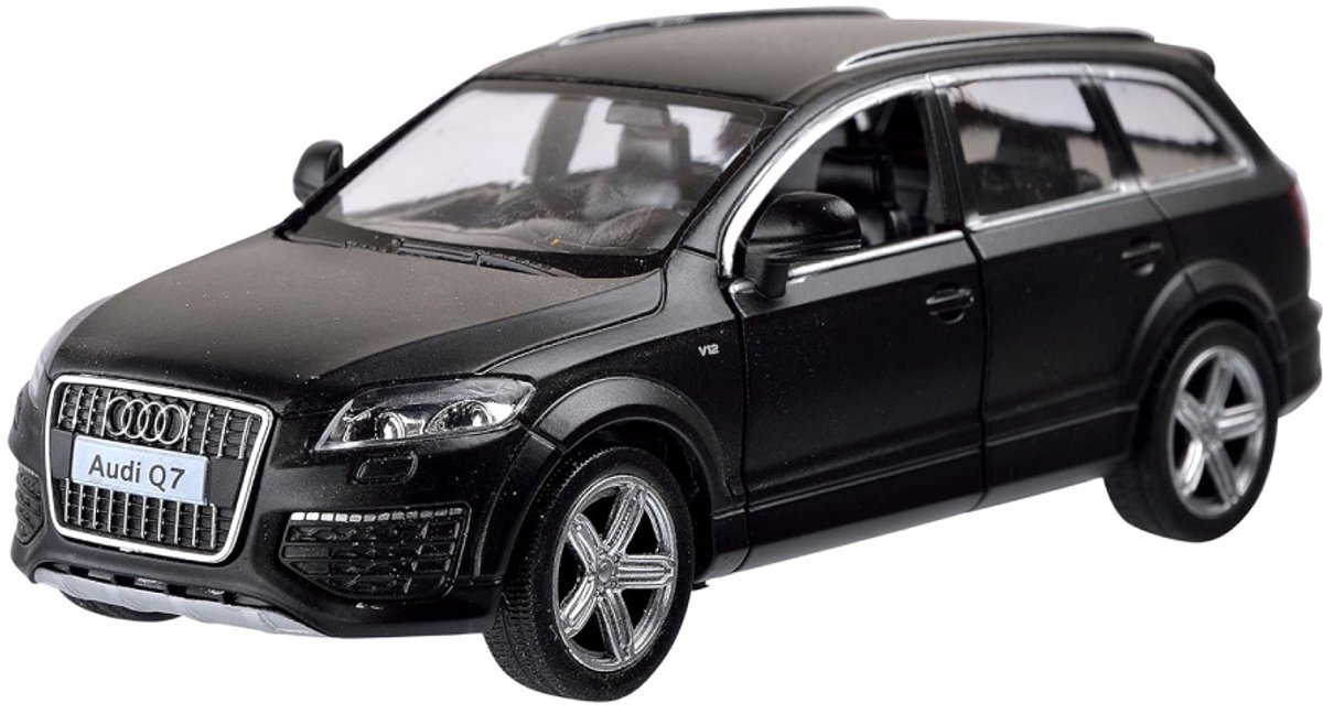Audi Q7 (Zwart) (14 cm) 1/36 - Speelgoedauto - Modelauto - Miniatuurauto - Schaalmodel - Model Auto Jongens - Speelgoed Auto