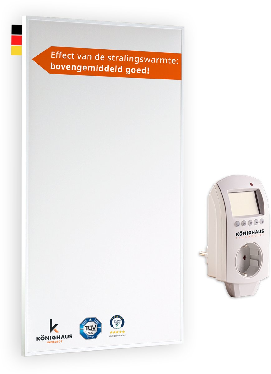 Infrarood verwarmingspaneel | Infrarood verwarming met thermostaat | 600W | |Inoverhome B.V.