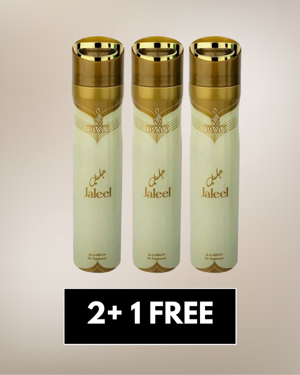 Air Freshener Jaleel by Risala – 300ml x3 – Long Lasting Arabic Oriental Room Spray from Dubai – Woody, Amber, Musk & Spicy Fragrance
