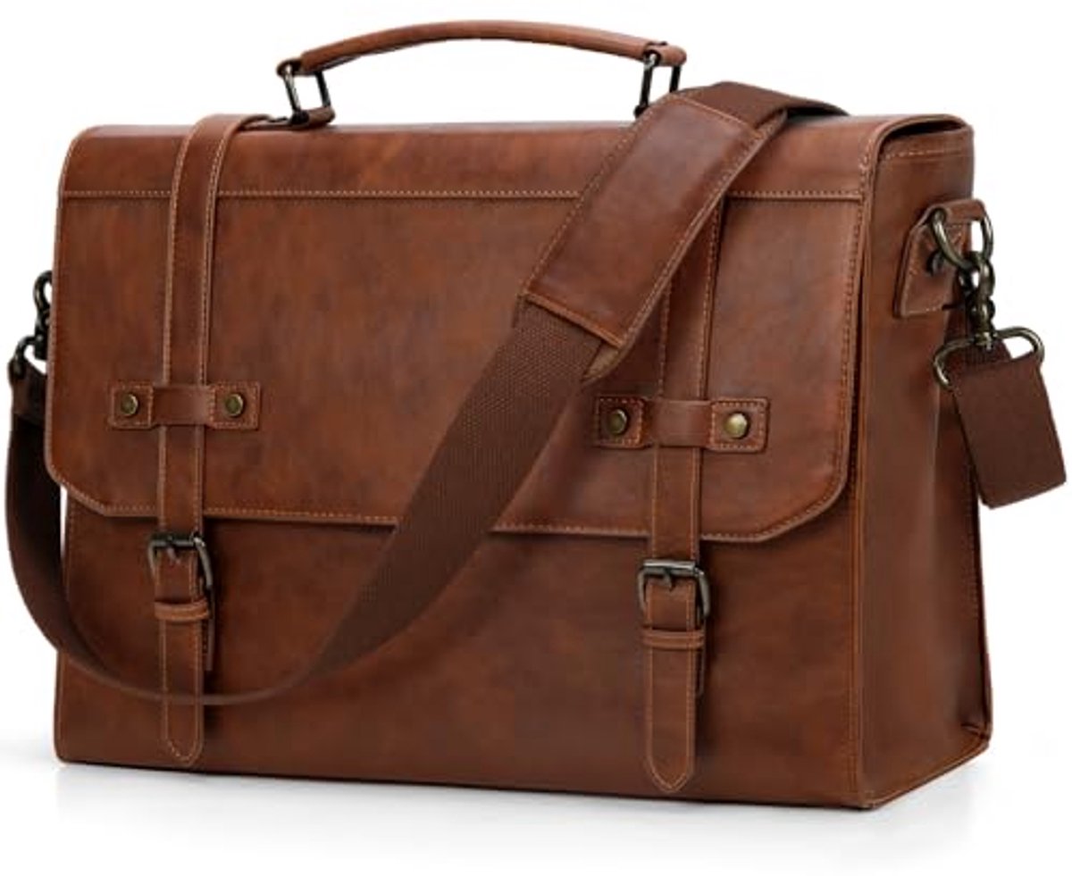 Waterdichte Aktetas voor Heren - Vintage Laptoptas 17,3 inch voor Werk en School