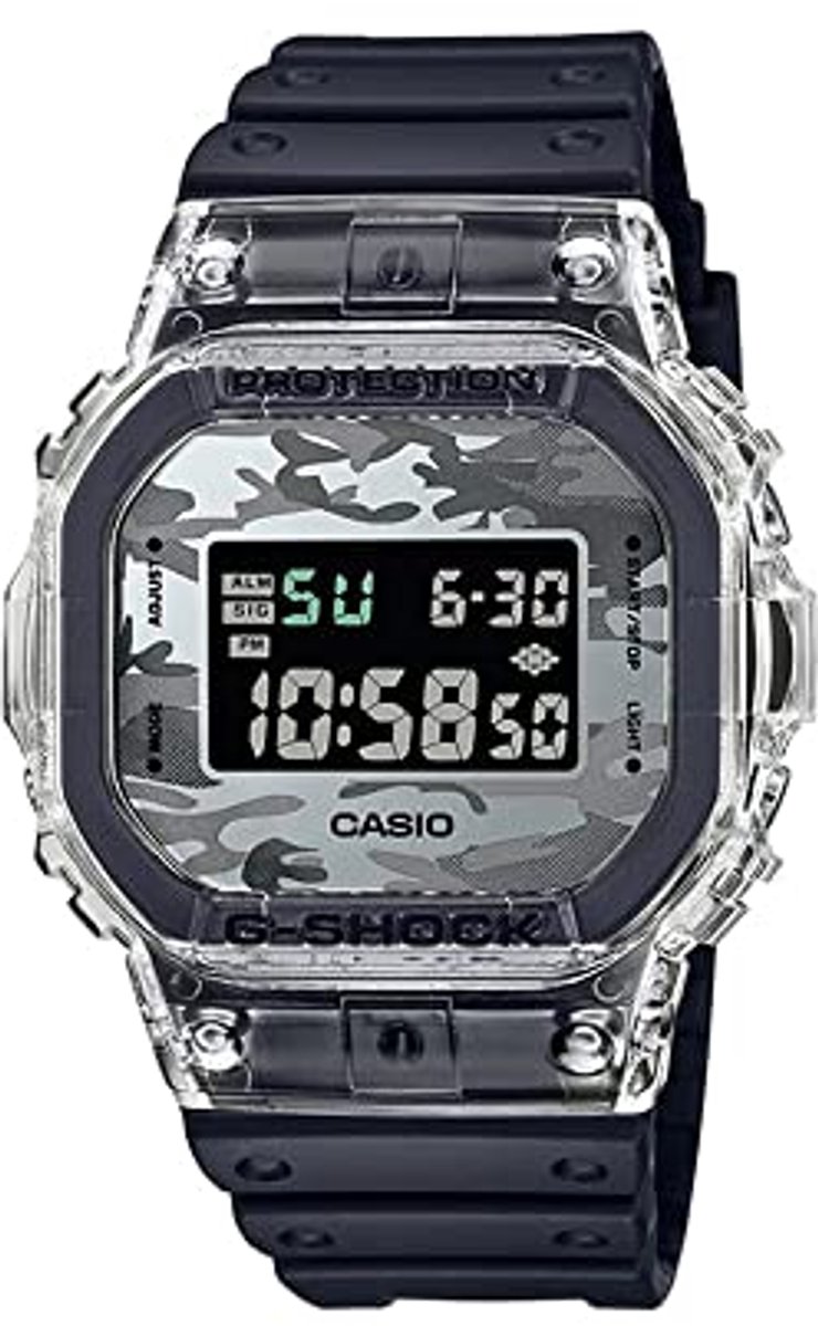 Vierkante Digitale Herenhorloge Zwart Sportief Design