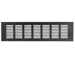 Ventilatierooster voor plinten 500x80 Zwart - ventilatierooster Zwart - Plintrooster - ventilatierooster rechthoekig