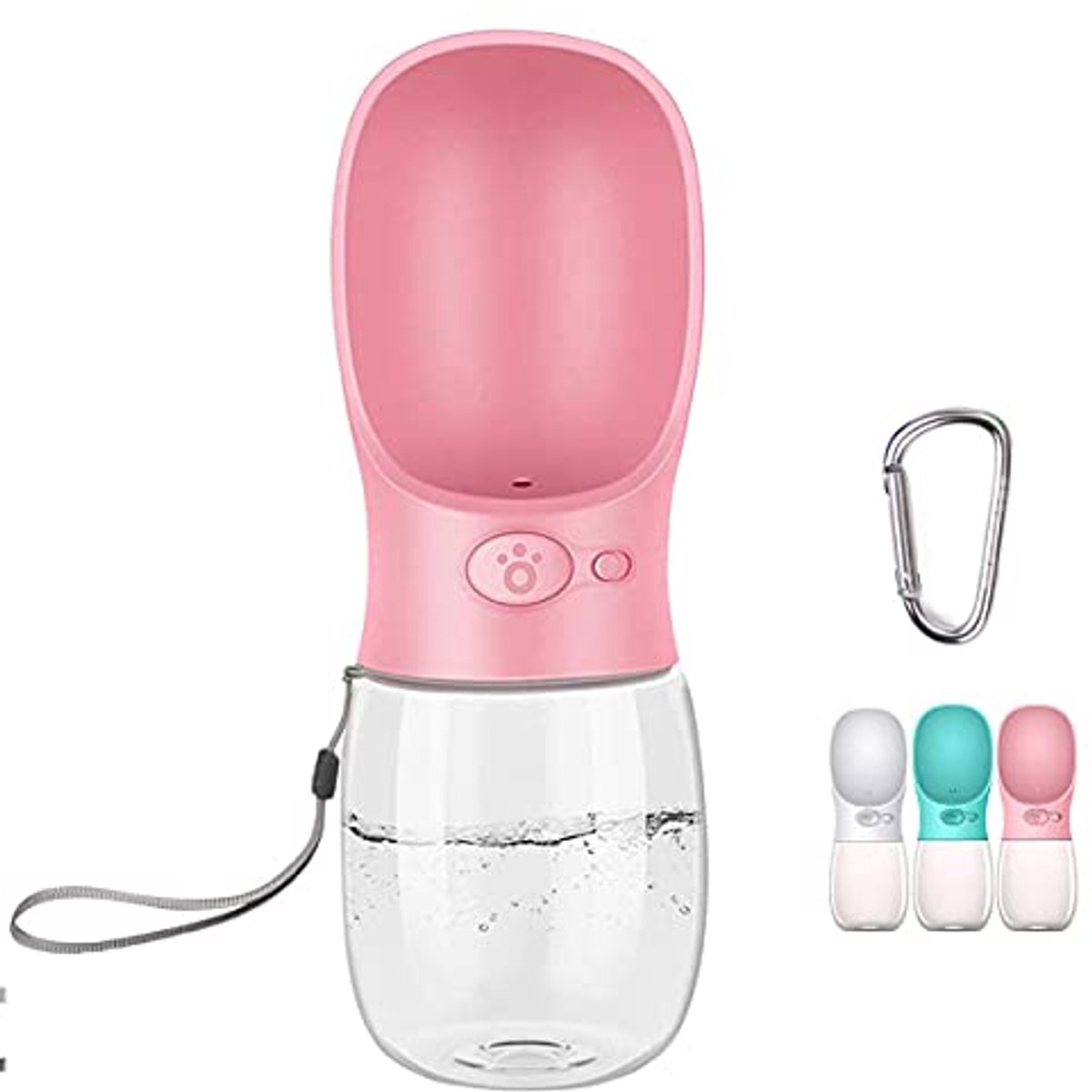 Honden Waterfles met Dispenser voor Op Reis - Antibacterieel en Handig (350ml, Roze)