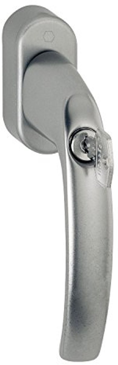 Vergrendelbare Raamgreep met Blokkeercilinder en Roestvrijstalen Effect - Vierkant Design 7x32-42