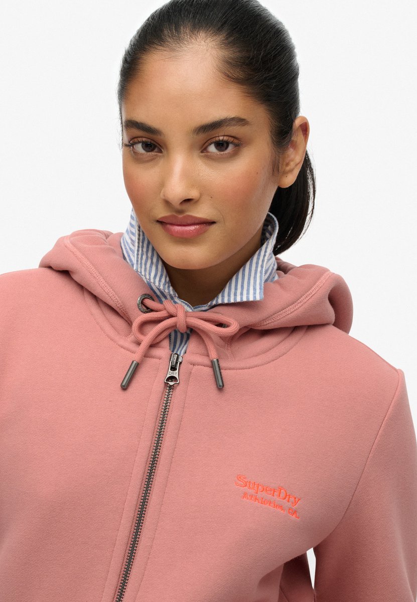 Superdry Athletic Essentials Logo Zip Hoodie Dames Hoodies Ash Rose