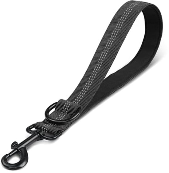 PetBonus Heavy Duty korte hondenriem, 30 inch nylon verkeersriem met snelsluiting, comfortabele gewatteerde handgreep, reflecterende trainingslijn