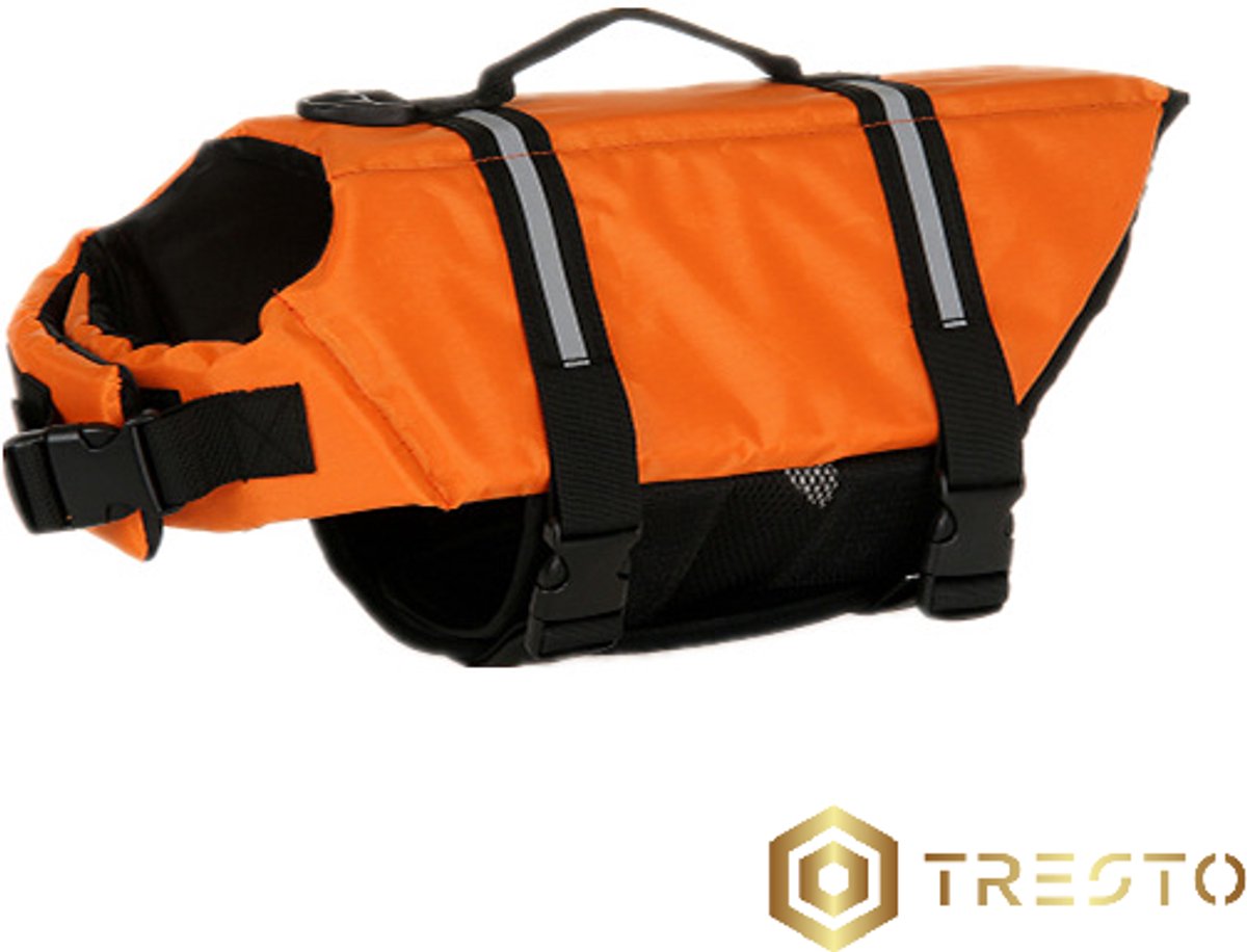 TRESTO - Hondenzwemvest – reddingsvest hond – honden zwemvest maat Large - Large