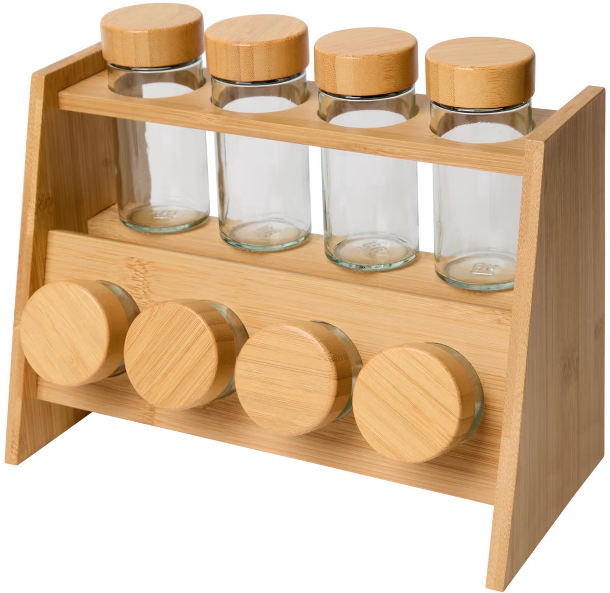 Etagère À Épices En Bambou, Condiments, Herbes, 3 Étages, Escalier Pour