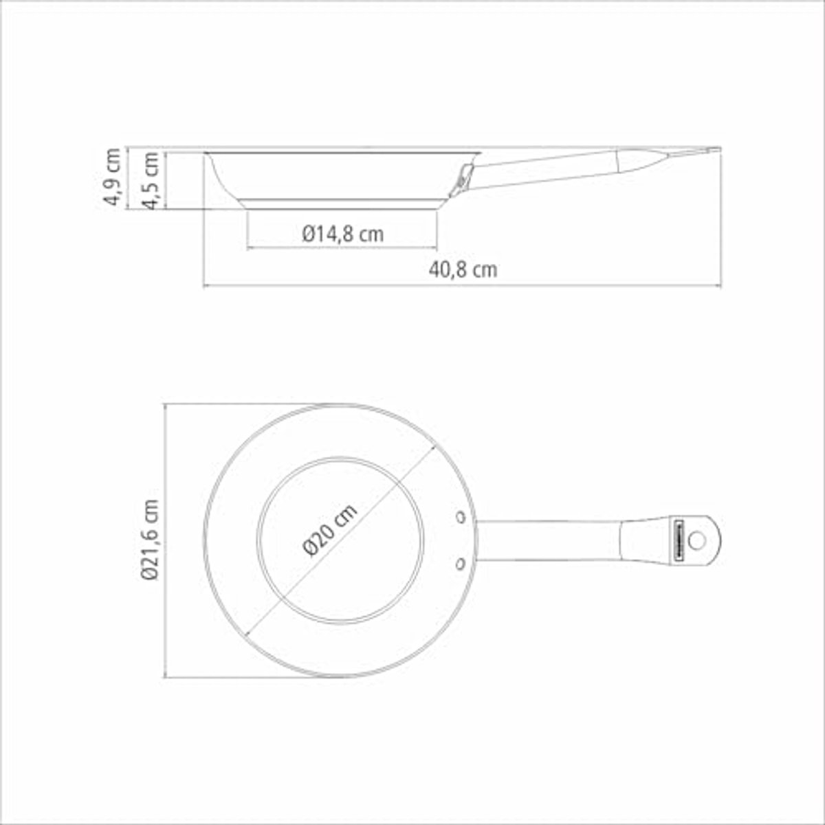 Professionele braadpan met antiaanbaklaag - 20 cm