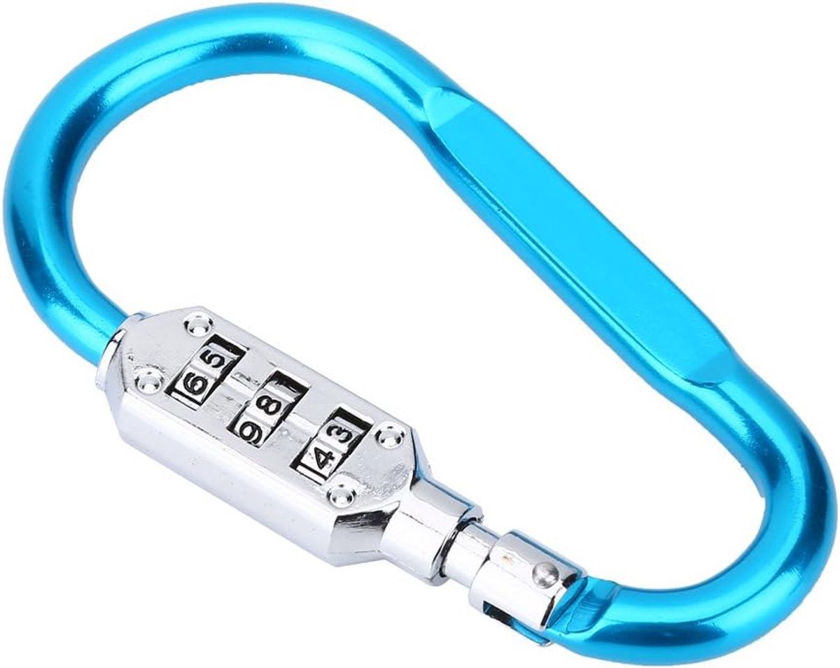 Carabiner Lobster Clasp - 3 Kleuren - Reis Bagage - Veiligheid Combinatieslot - Lobster Clasp Hangslot - [Blauw]