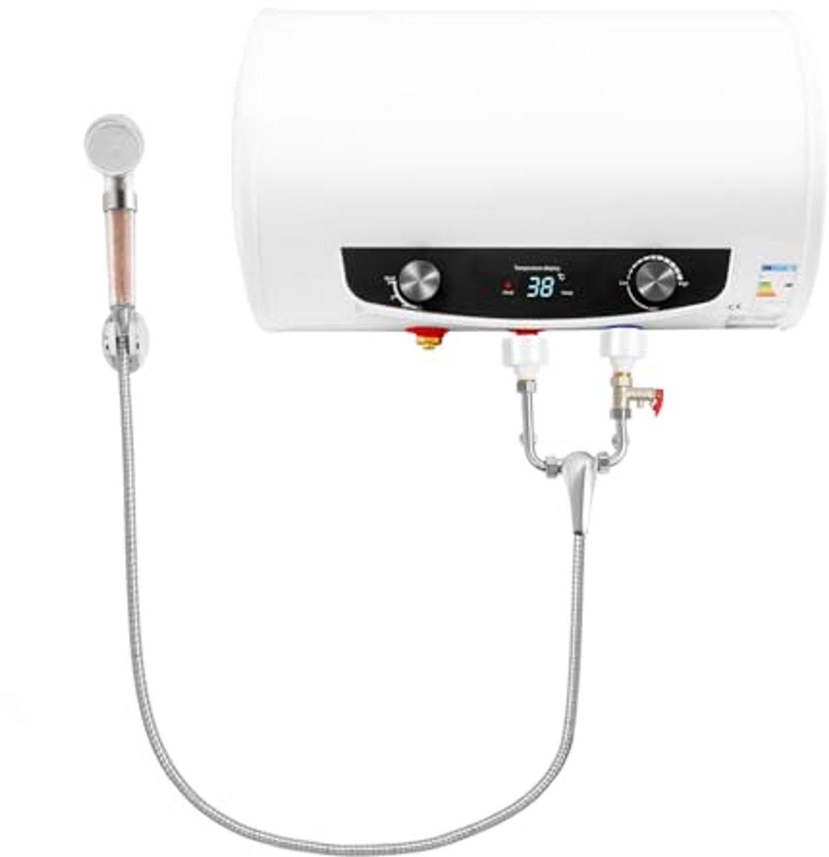 30 l Elektrische Warmwaterboiler met Wandbevestiging en Douchekop - Horizontaal, IPX4, 220 V