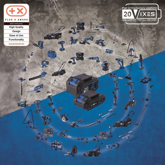 Scheppach Starter Set Batterie 20 V / 2,0 Ah - Comprend un chargeur de batterie - Convient à tous les outils de la série Scheppach IXES 20