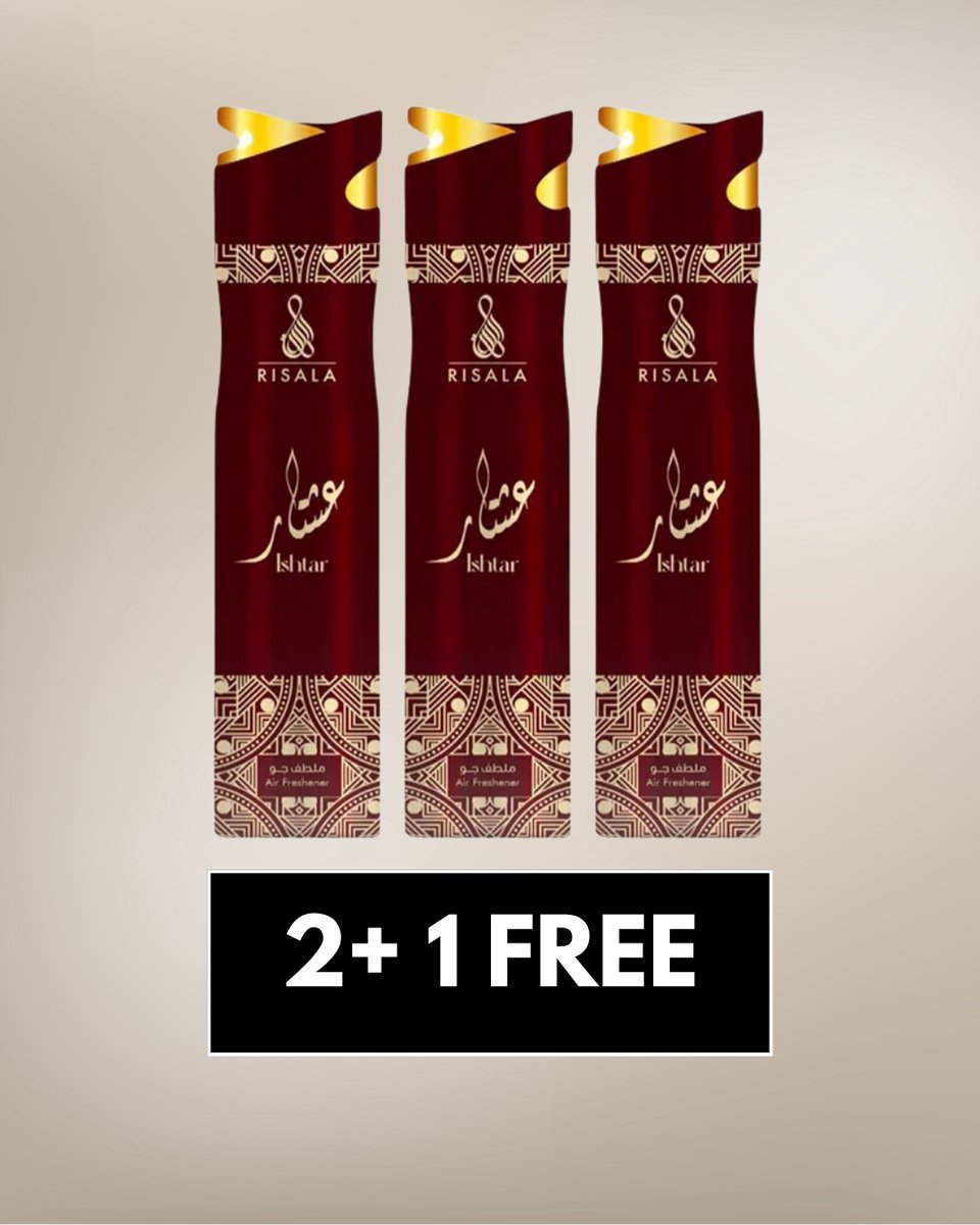 Air Freshener Ishtar by Risala – 300ml x3 – Long Lasting Arabic Oriental Room Spray from Dubai – Floral, Amber, Woody & Musk Fragrance