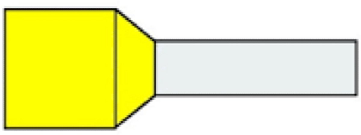 Elektrawebshop Adereindhuls geisoleerd 6mm² (geel) 100 stuks - 221014