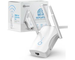 Muring WiFi Versterker met stopcontact - Dual Band 2.4 GHz & 5 GHz – 1200 Mbps - WiFi 5 - WiFi Repeater - WiFi Booster - WiFi Extender - Wit