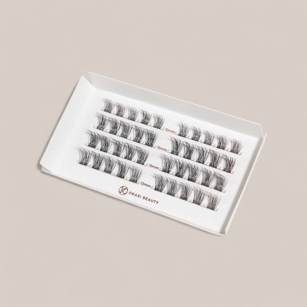 Okasi Beauty - Flawless - Premium Natural Lashes - 4 wimpersets per verpakking - 12 mm Lengte Medium - 40-cluster DIY wimperextensions - Ultradunne transparante wimperband