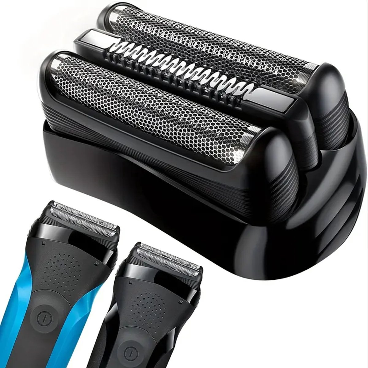 28 of Shave – Vervangend Scheerhoofd 21B – Compatibel met Braun Series 3 Elektrisch Scheerapparaat – Geschikt voor o.a. 300s, 301s, 310s, 320s, 340s, 370cc – Duurzaam Scheerblad Cassette – Zwart